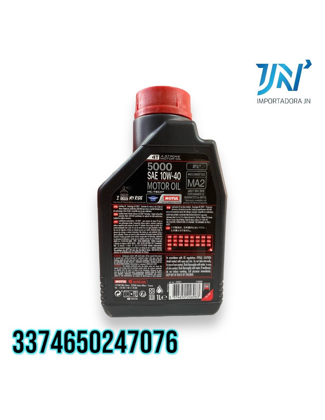 ACEITE SAE 10W40 LT MOTUL 4T SEMI SYNTHETIC 5000