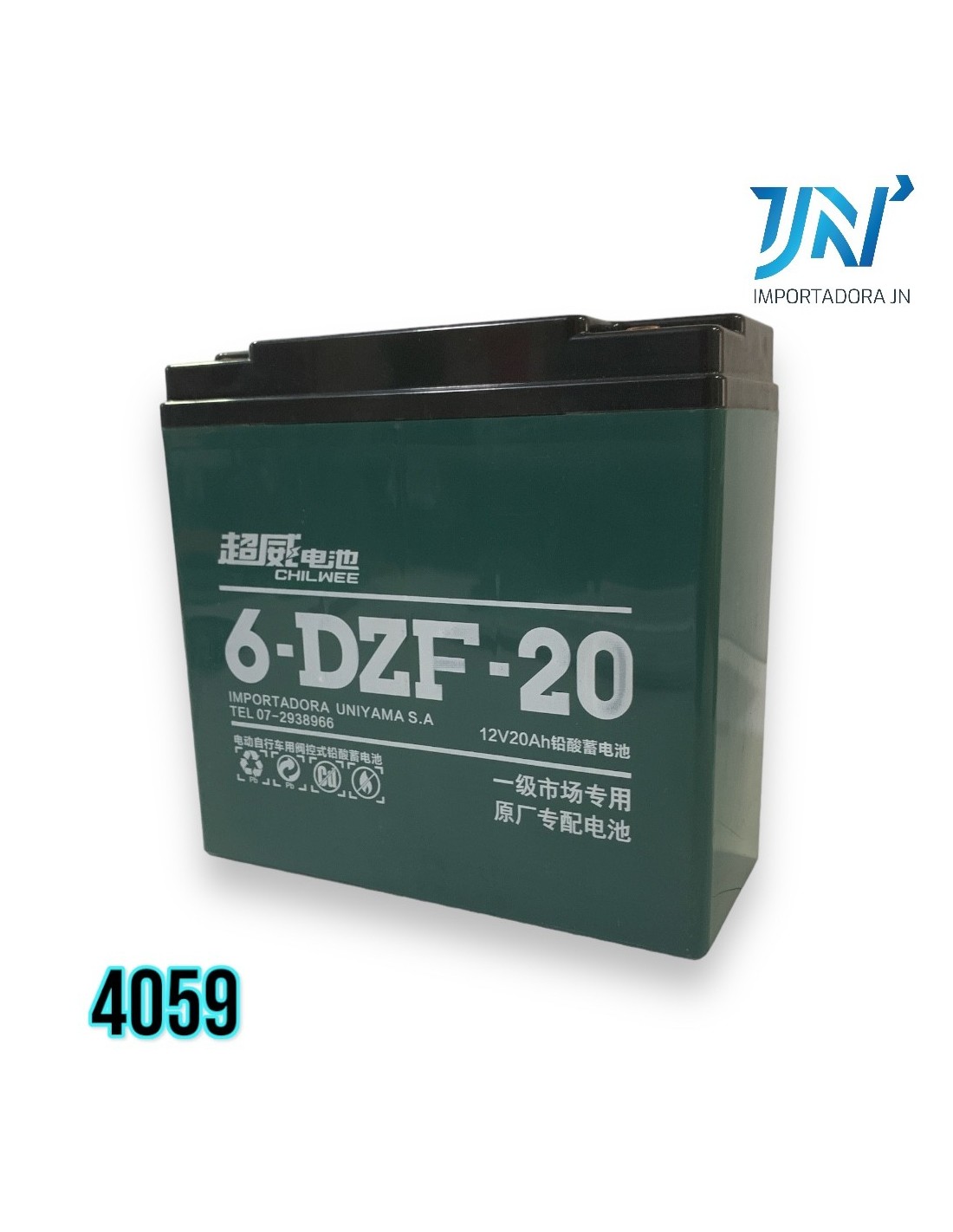 BATERIA 12V 6-DZF 20AH BORNE/ TORNILLO XIAOHANMA SCOOTER