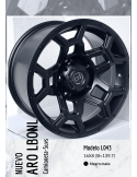KIT DE AROS NEGRO MATE MODELO L043 RIN 16 DE 5 HUECOS - PCD 139.7 MM